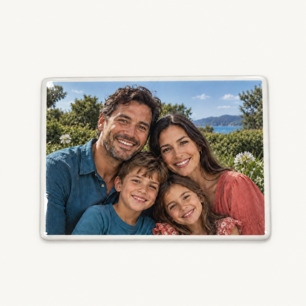 Rectangle ceramic photo concept with white border
